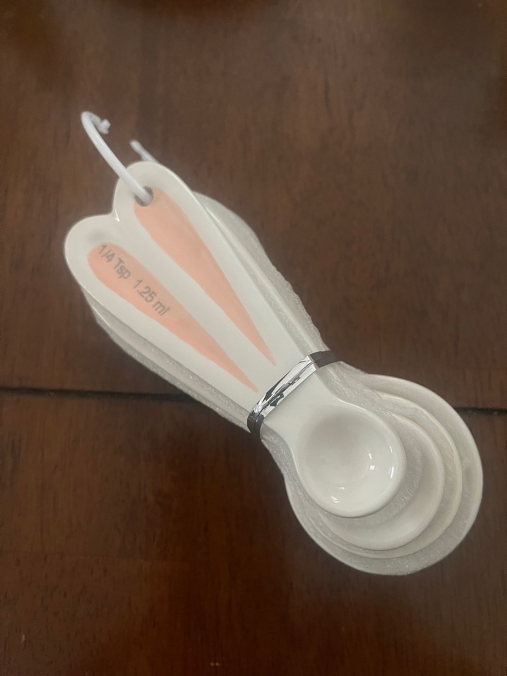 Bunny Ears White & Pale Pink Measuring Spoon Set